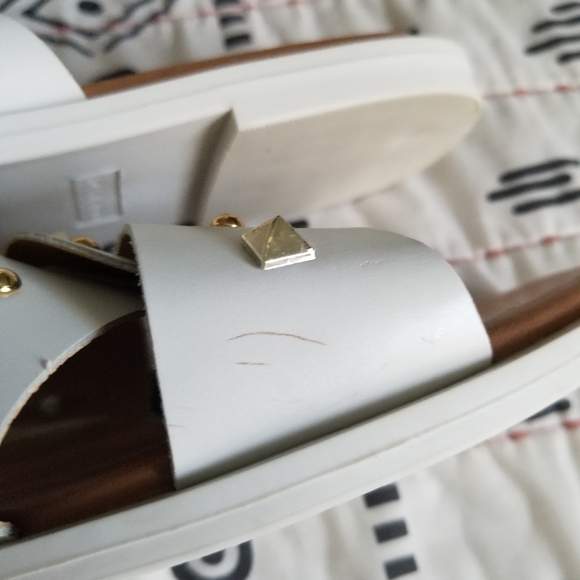 Giulia Palai White Sandals Slides Leather - Picture 6 of 9